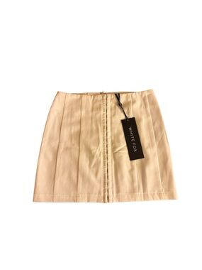 White Fox Boutique Cream Panel Mini Skirt